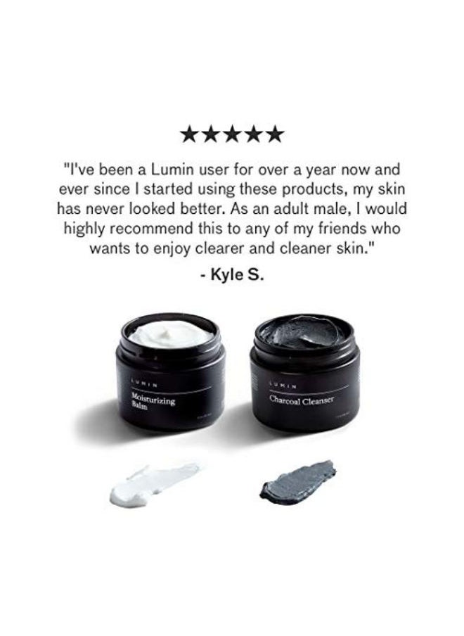 LUMIN - The Fundamental Duo Set for Men: 2 Piece Kit to Cleanse, Hydrate, and Moisturize Your Skin - Includes Moisturizing Balm and Charcoal Cleanser - Achieve Your Best Look with Lumin - Image 1