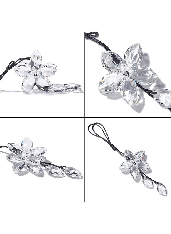 GRKC Car Pendant Crystal Flower Rear View Mirror Hanging Ornament Lucky Car Decoration and Transparent Home Decor with Gift Box  - Image 2