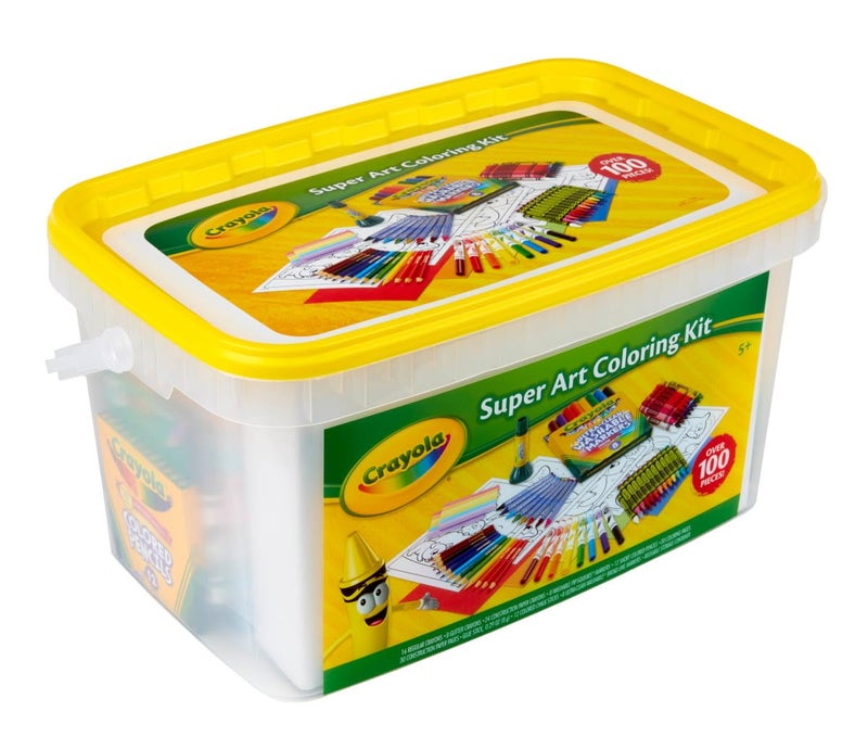 Crayola Super Art Coloring Kit (100+ Pcs), Bulk Stocking Stuffers, Holiday & Christmas Gifts for Kids, Arts & Crafts Supplies Set, Ages 4, 5, 6 [Amazon Exclusive] - Image 4