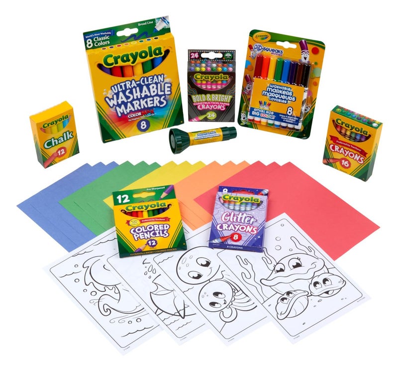 Crayola Super Art Coloring Kit (100+ Pcs), Bulk Stocking Stuffers, Holiday & Christmas Gifts for Kids, Arts & Crafts Supplies Set, Ages 4, 5, 6 [Amazon Exclusive] - Image 3