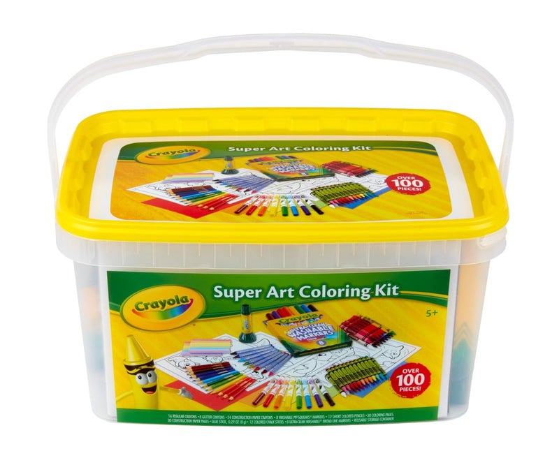 Crayola Super Art Coloring Kit (100+ Pcs), Bulk Stocking Stuffers, Holiday & Christmas Gifts for Kids, Arts & Crafts Supplies Set, Ages 4, 5, 6 [Amazon Exclusive] - Image 2