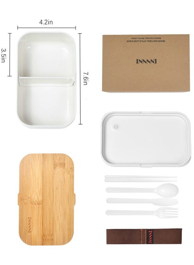 invvni Bento Box Adult Lunch Box Containers - Japanese, Natural Bamboo Lid, Microwave safe, Dishwasher Safe, Small, Bpa free, Women, Cutlery & Chopsticks - Image 4