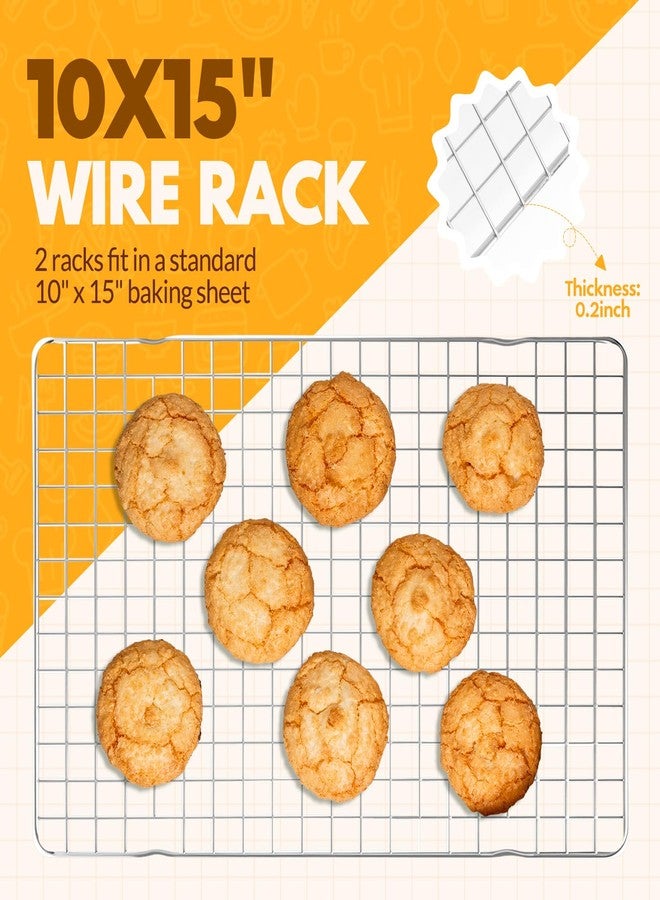 HOHOM 2 PCS Cooling Racks for Cooking and Baking, 16x10 Inches Stainless Steel Cooling Rack, Sheet Pan with Wire Rack for Baking Sheet, Bacon Rack Oven Safe Fits Jelly Roll Sheet Pan - Image 2