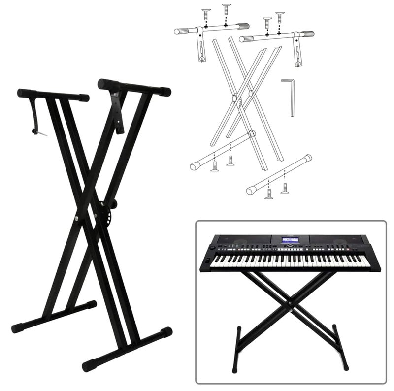Softline Pro SP 201 Adjustable Piano & Keyboard Stand – Heavy-Duty Double-X with Locking Straps - Image 3
