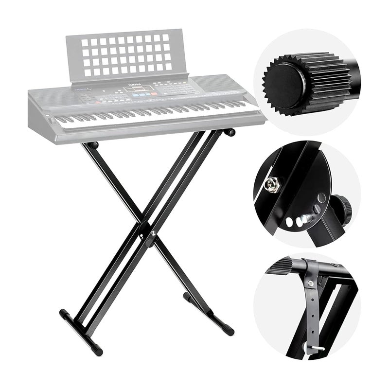 Softline Pro SP 201 Adjustable Piano & Keyboard Stand – Heavy-Duty Double-X with Locking Straps - Image 2