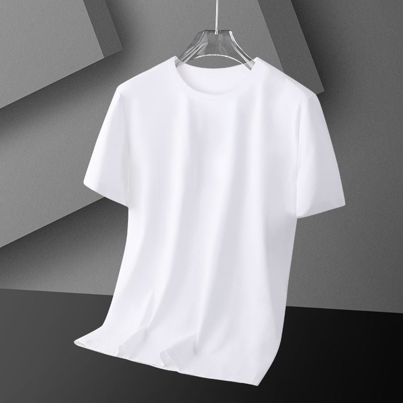 Work wear 9.9 Special graffiti short sleeve T-shirt mens loose summer ice silk half sleeve plus size top clothes White short sleeve t-shirt