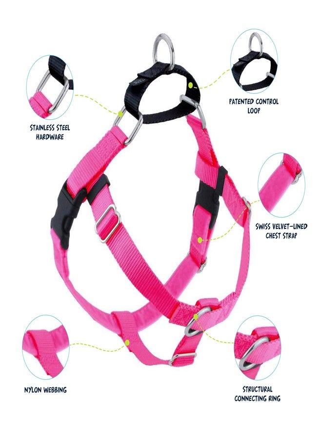 2 Hounds Design Freedom No Pull Dog Harness, Adjustable Harness, Easy Walking & Comfortable Control, Fits Small, Medium & Large Dogs, Solid Colors, Made in USA, 5/8" MD, Hot Pink - Image 2