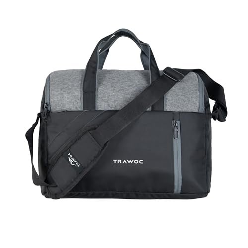 TRAWOC TMPB03 Messenger Shoulder Bag with 16-inch Laptop Compartment |16L Durable Office and College Bag |Water-resistant Business Handbag |3-Year Warranty |Grey - Image 1