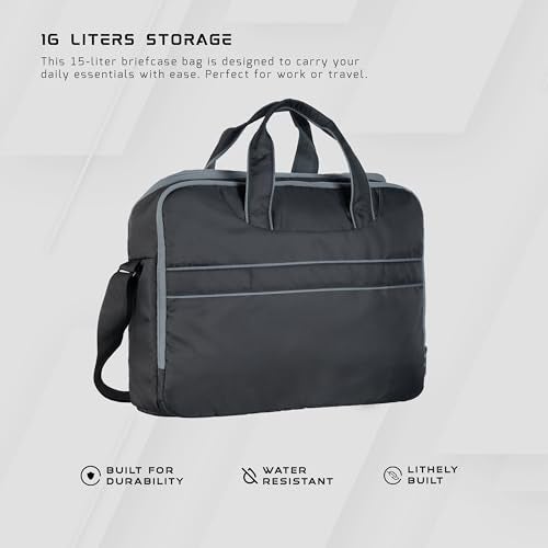 TRAWOC TMPB03 Messenger Shoulder Bag with 16-inch Laptop Compartment |16L Durable Office and College Bag |Water-resistant Business Handbag |3-Year Warranty |Grey - Image 3
