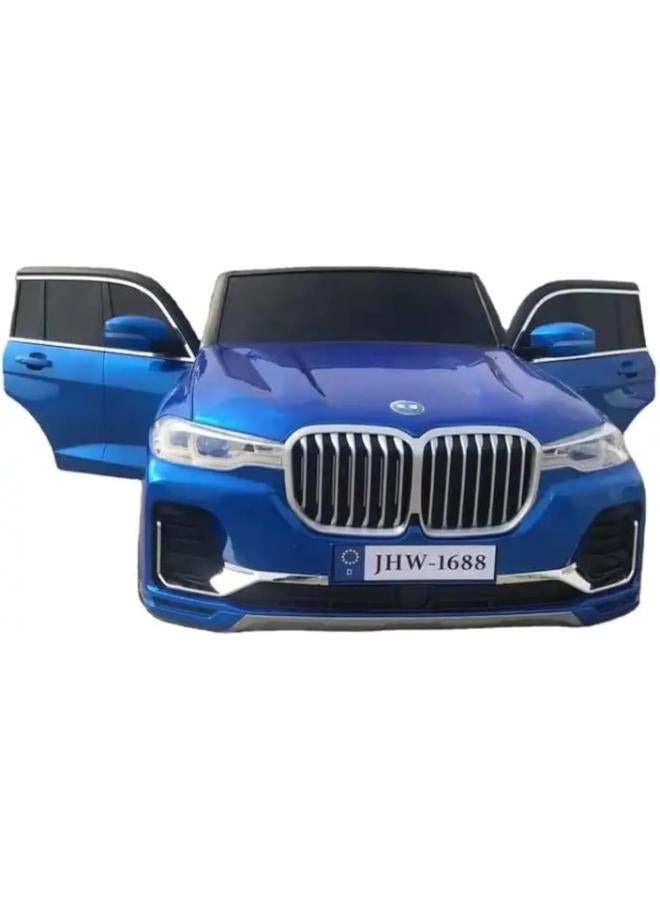 سيارة كهربائية للأطفال من بي إم دبليو رباعية الدفع، ١٢ فولت، لون أزرق (مناسبة لسيارات التحكم عن بُعد)