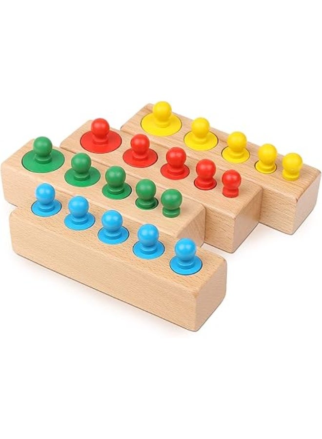 Educational Stacking Blocks for Kids, Montessori Wooden Barrels, Best Sensory Learning Gifts for Toddlers Girls Boys - Image 1