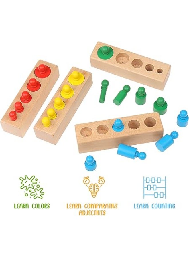 Educational Stacking Blocks for Kids, Montessori Wooden Barrels, Best Sensory Learning Gifts for Toddlers Girls Boys - Image 3