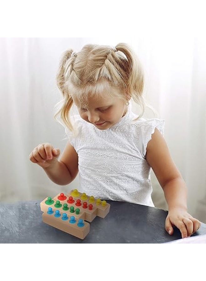 Educational Stacking Blocks for Kids, Montessori Wooden Barrels, Best Sensory Learning Gifts for Toddlers Girls Boys - Image 4