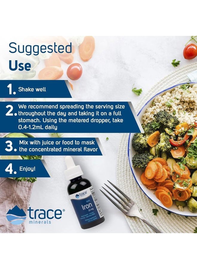 Trace Minerals Ionic Iron 22 mg - Dietary Supplement to Support Immune System Health & Energy - Liquid Ionic Trace Mineral Supplement with Ferrous Sulfate - 1.9 fl oz (About 46 Servings) - Image 5