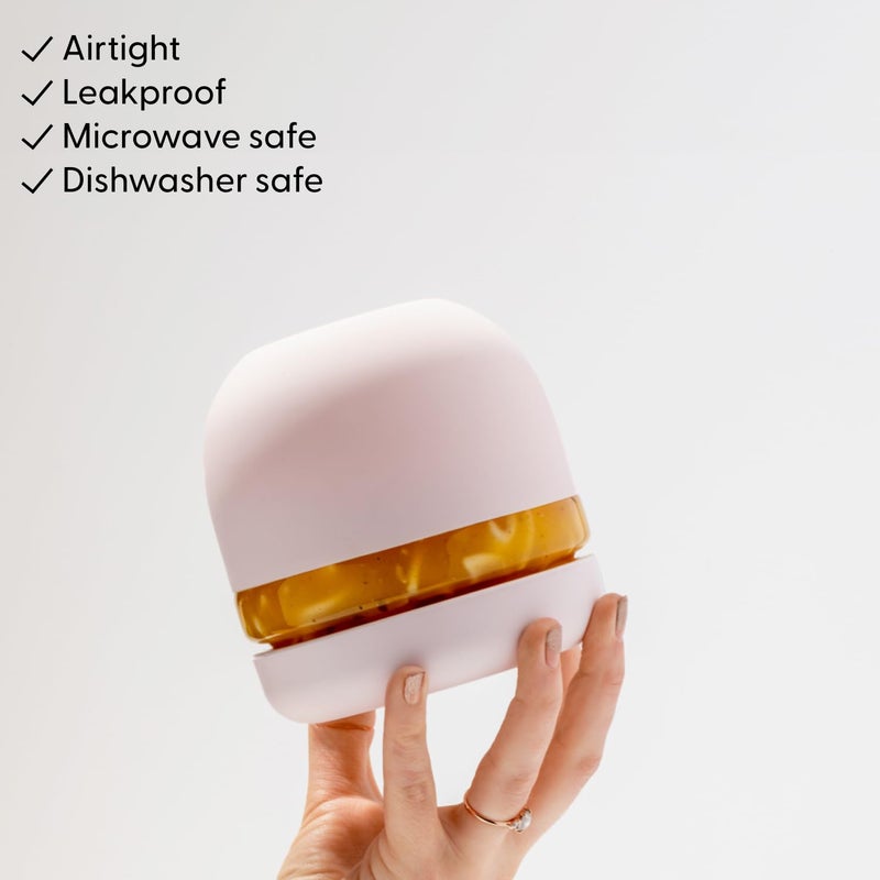 WP وعاء غداء زجاجي محكم الإغلاق من W&P بورتر مع غطاء | كريمة 24 أونصة | مقاوم للتسرب والانسكاب، تخزين الطعام للحساء واليخنات، تحضير الوجبات، محكم، آمن للاستخدام في الميكروويف وغسالة الصحون، خالي من BPA - Image 3