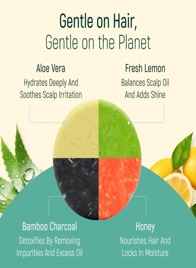 BAMBOEARTH Solid Rice Protein Water Shampoo Bar With Conditioner Effect Hair Soap - Shampoo Bars For Hair With All Natural Plant Based Essential Oils And Zero Waste Packaging | Detox Bundle Bundle 4 Pack - Image 4