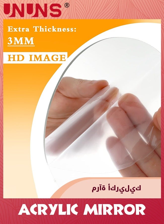 UNUNS مرآة مكياج من الأكريليك مع حامل، مرآة طاولة على شكل دمعة مع حامل خشبي قابل للفصل، مرآة ذات شكل غير منتظم بدون إطار لغرفة النوم، ديكور غرفة المعيشة - Image 3