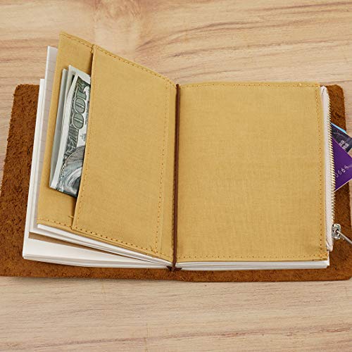 Moterm Zipper Pocket for Travelers Notebook, 1 Insert Pouch Refill for TN Accessories Paper Card Holder Storage Bag (Passport Size,Yellow) - Image 5