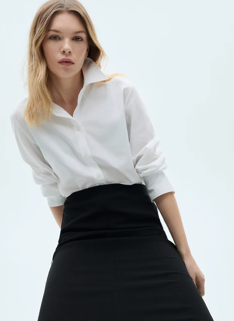 مانجو Regular Cotton Lyocell-Blend Shirt