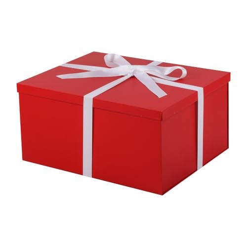 UoeRing 1Pcs Red Extra Large gift box with lids 165138 Inches gift boxes for presentsBirthday Box include Ribbon Paper Shred Filler Gift Card Envelopes - Image 1
