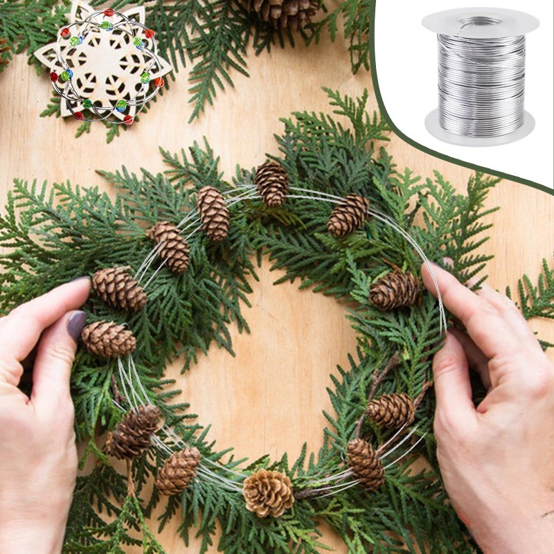 TKYZMS 164 Feet Ultra-Soft 18 Gauge Aluminum Wire - 1mm Bendable Metal Craft Wire for Jewelry Making, Sculpting, Floral Wreath & DIY Christmas Ornaments (Silver) - Image 5