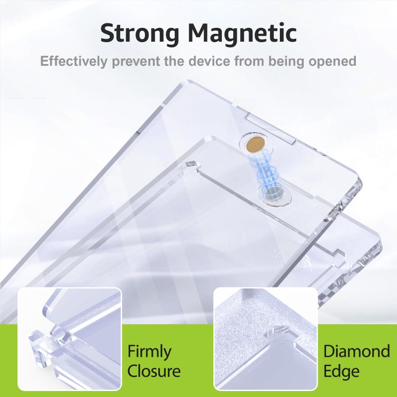 SAMYUCHO 75PT Magnetic Card Holder for Trading Cards, 15 Pack One Card Touch Holder, U-V Protection Baseball Card Display Case Hard Plastic Protector for Basketball Sports Game - Image 5