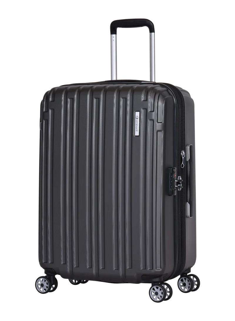 إيمينينت حقيبة سفر بعجلات صلبة من البولي كربونات ماكرولون خفيفة الوزن قابلة للتوسيع بسحاب مع قفل  وأربع عجلات هادئة أسود