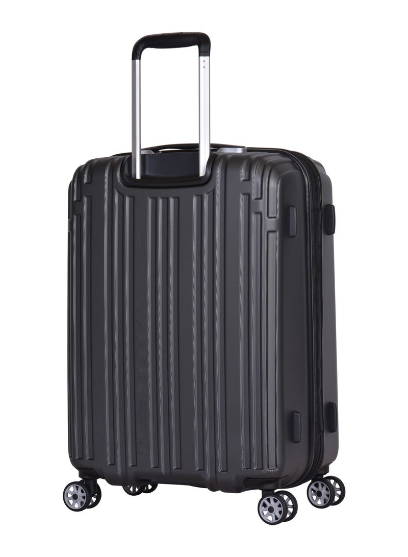إيمينينت حقيبة سفر بعجلات صلبة من البولي كربونات ماكرولون خفيفة الوزن قابلة للتوسيع بسحاب مع قفل  وأربع عجلات هادئة أسود - Image 3