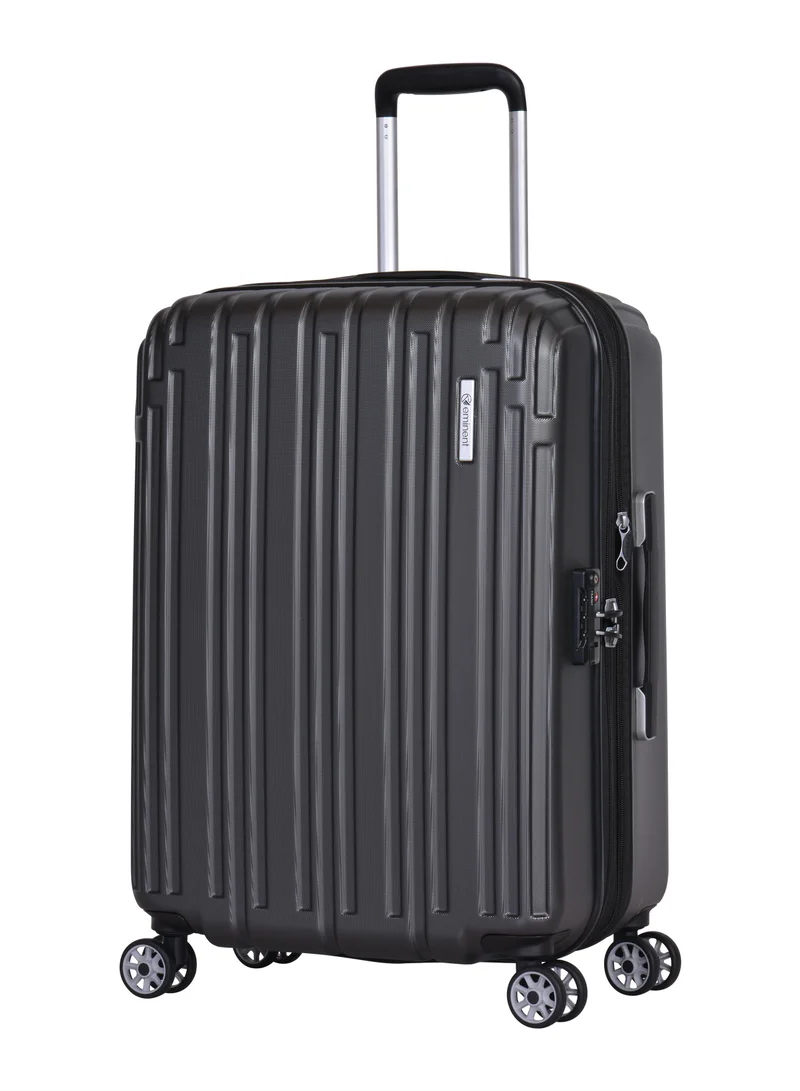 eminent hard case trolley luggage set of 3 makrolon polycarbonate lightweight expandable zipper travel bags and robust 4 quiet wheels with tsa lock kg82 black