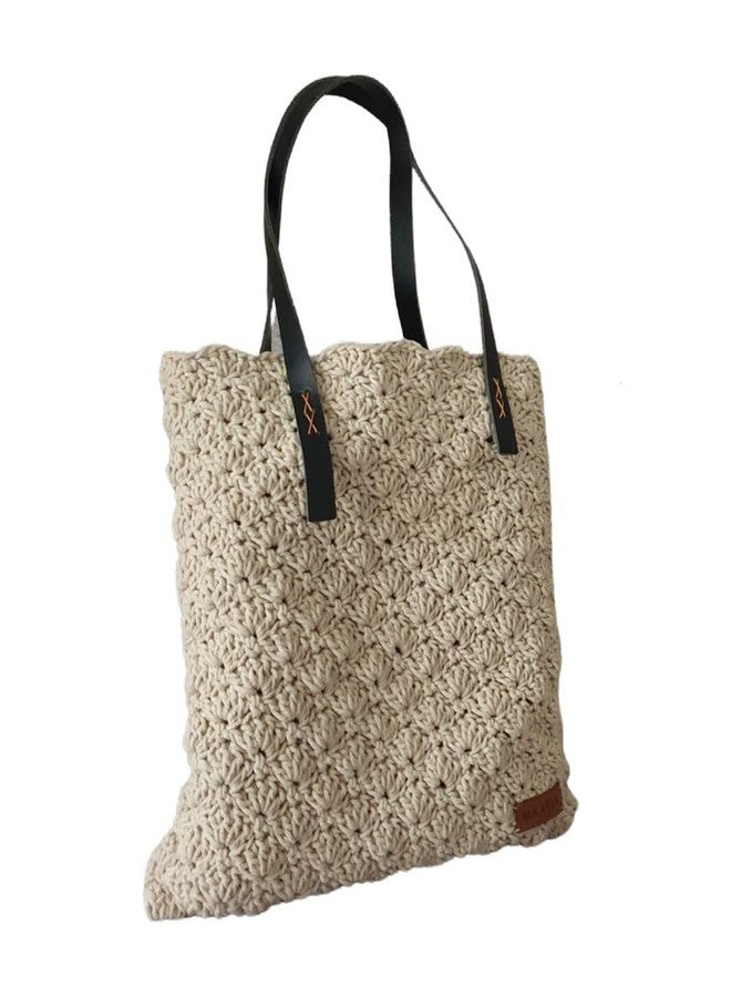 MaatirDesigns Maatir Crochet Handbag, Cream Crocheted Tote Bag, Crochet Purse, Vegan Bag | Handmade crochet yarn handbags | Eco friendly bag - Image 4