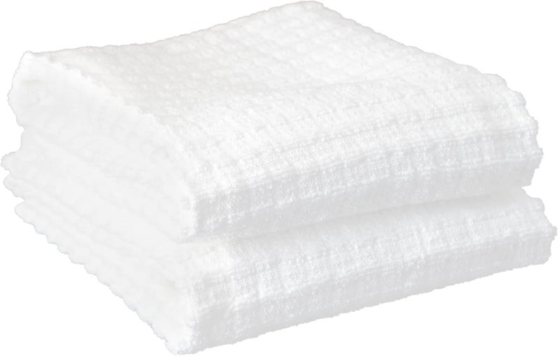 Ritz Royale Collection 100% Combed Terry Cotton, Highly Absorbent, Oversized, Kitchen Towel Set, 28" x 18", 2-Pack, Solid White - Image 1