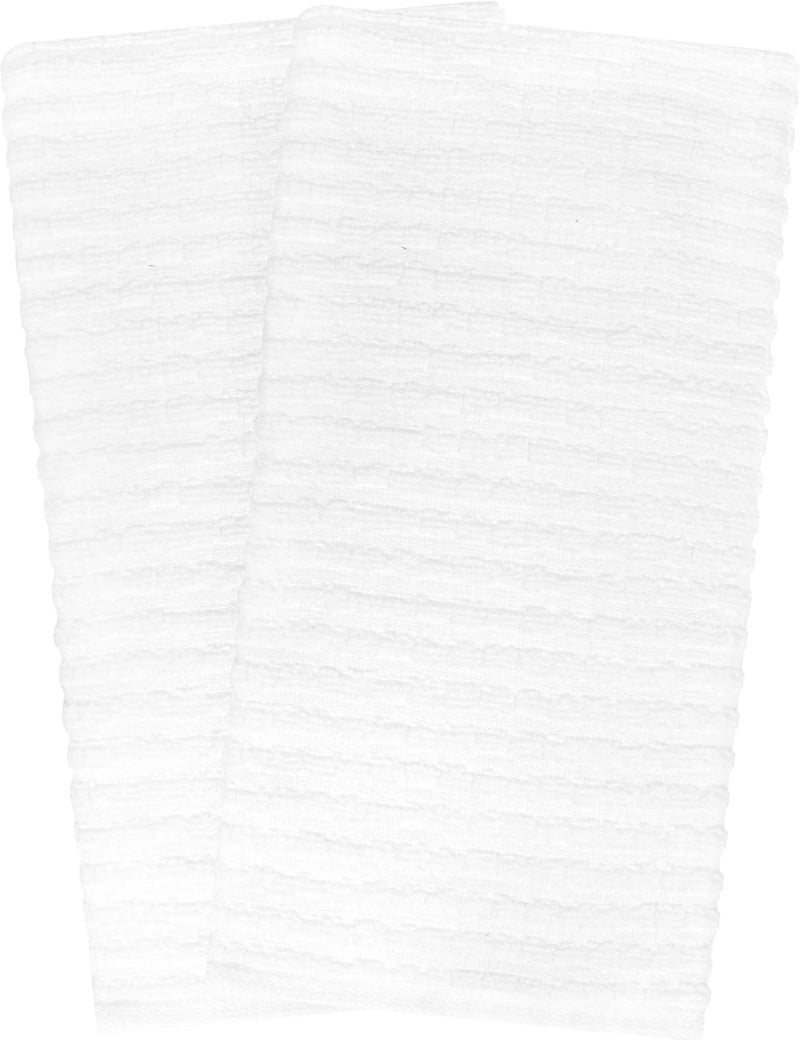 Ritz Royale Collection 100% Combed Terry Cotton, Highly Absorbent, Oversized, Kitchen Towel Set, 28" x 18", 2-Pack, Solid White - Image 2