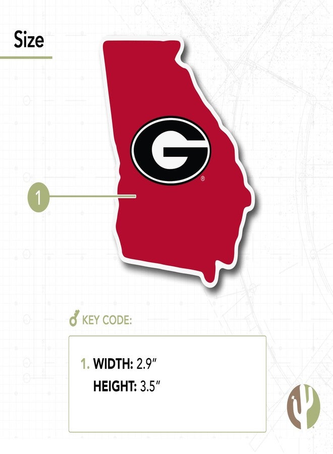 Desert Cactus University of Georgia Sticker Bulldogs UGA Dawgs Vinyl Decal Laptop Water Bottle Car Scrapbook (State Border Sticker) - Image 4