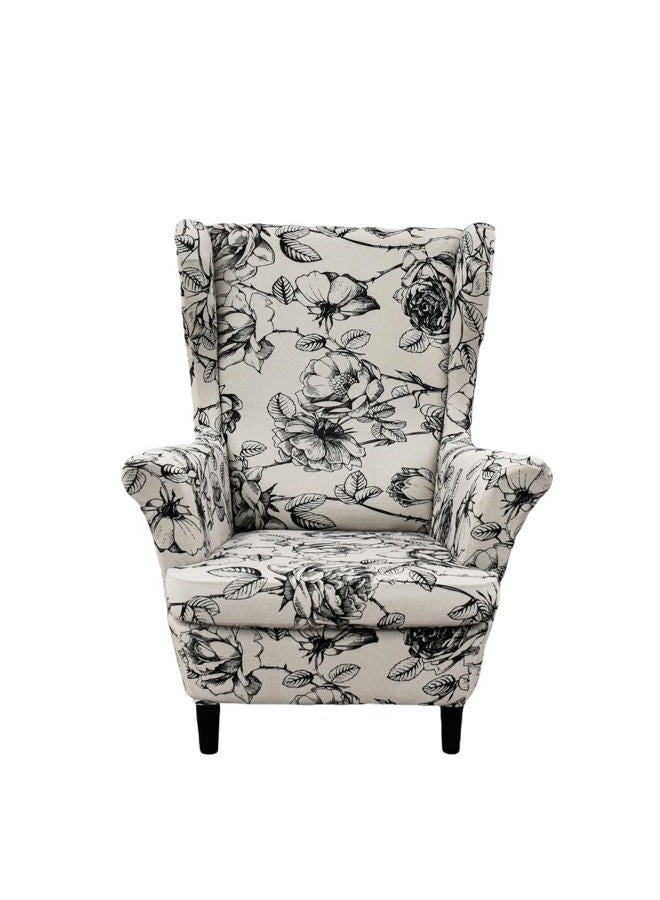 NILUOH Wing Chair Slipcovers 2 Pieces Stretch Spandex Wingback Chair Covers Sofa Slipcover Printing Wingback Armchair Slipcovers Furniture Protector Couch Soft with Elastic Bottom - Image 1