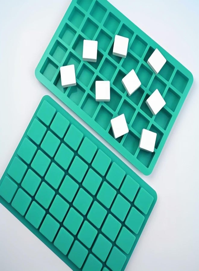 JOGILBOY 2 Pack Square Chocolate Silicone Mold Shaped Candy Molds Non-Stick Ice Cube Tray Fondant Baking Tools for Jelly Cookie Soap Pudding - Image 1