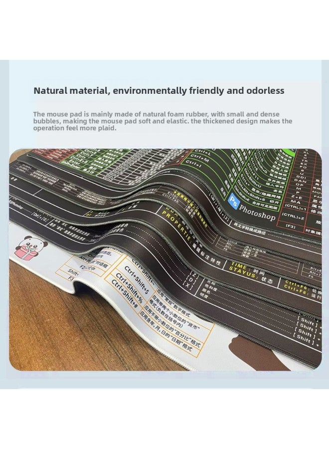 Shortcut Mouse Pad Oversized Computer PS Office Wps Learning Shortcut Thickened Non-slip Mouse Pad Customization-Color:50*100*0.3-Pattern:To Map Custom - Image 4