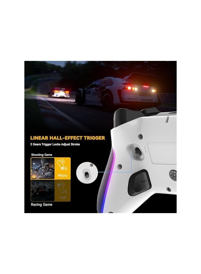 PROMASS Wireless Gaming Controller for Windows PC,Switch,Android,PC Controller With LED Backlight Dual Vibration Motors, Dual Connection Modes,Plug and Play (black) - Image 4