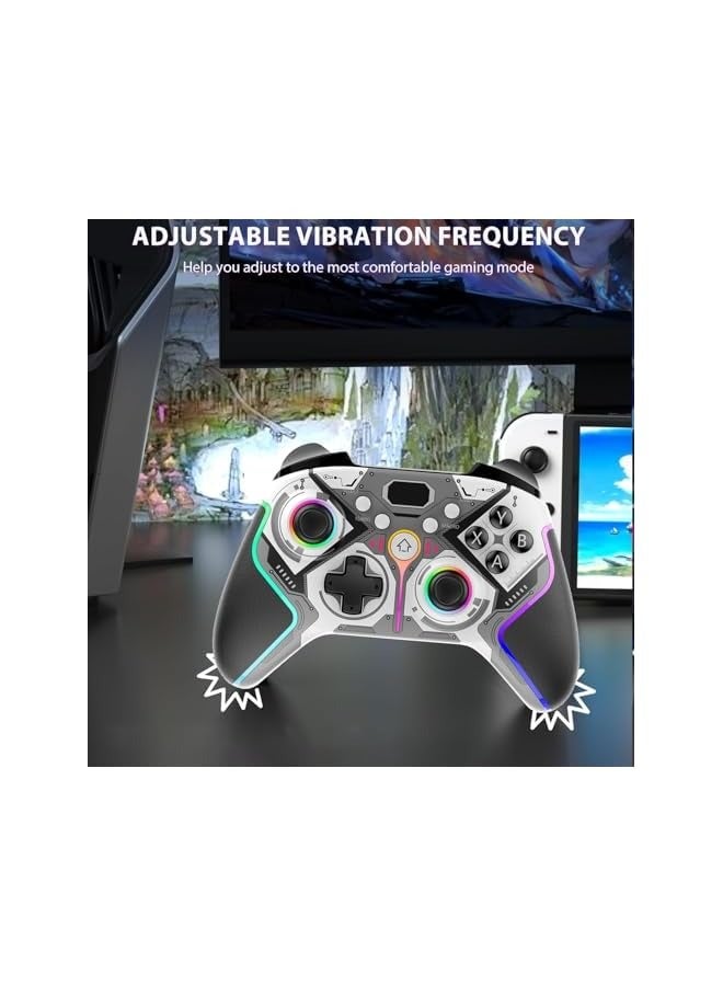 PROMASS Wireless Gaming Controller for Windows PC,Switch,Android,PC Controller With LED Backlight Dual Vibration Motors, Dual Connection Modes,Plug and Play (black) - Image 5