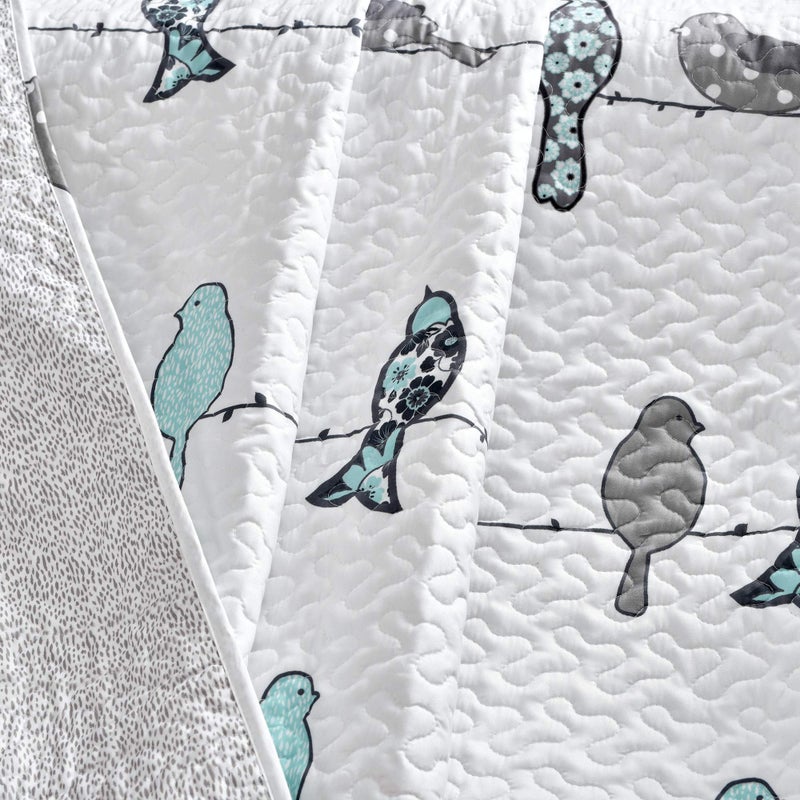 Lush Decor Lush Decor Rowley Birds Throw Blanket  Blue & Gray  60"" L x 50"" W  - Image 3