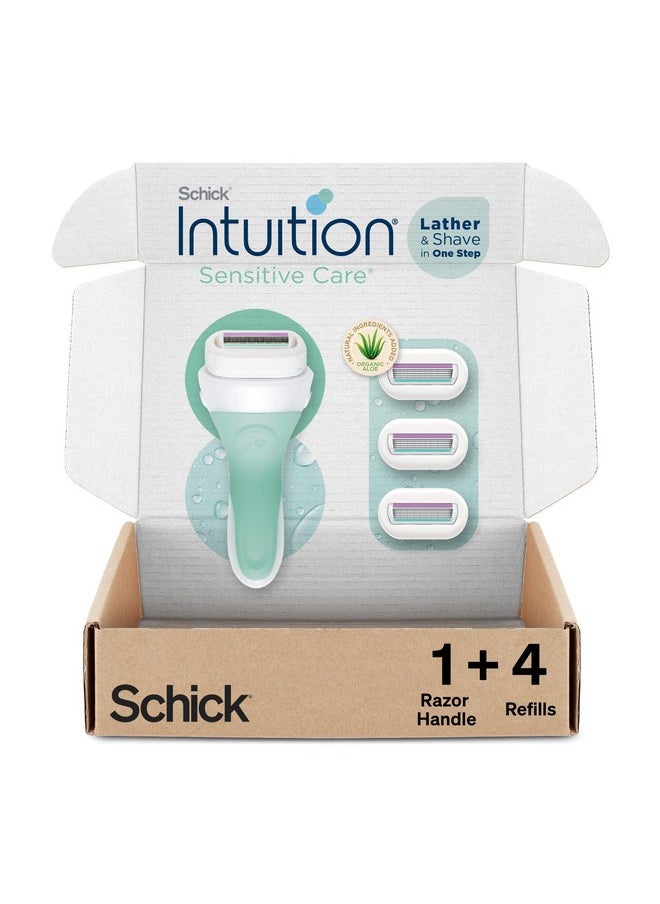 Intuition Schick Intuition Razors for Women with Sensitive Skin | 1 Razor & 4 Intuition Razor Blades Refill with Organic Aloe  - Image 1