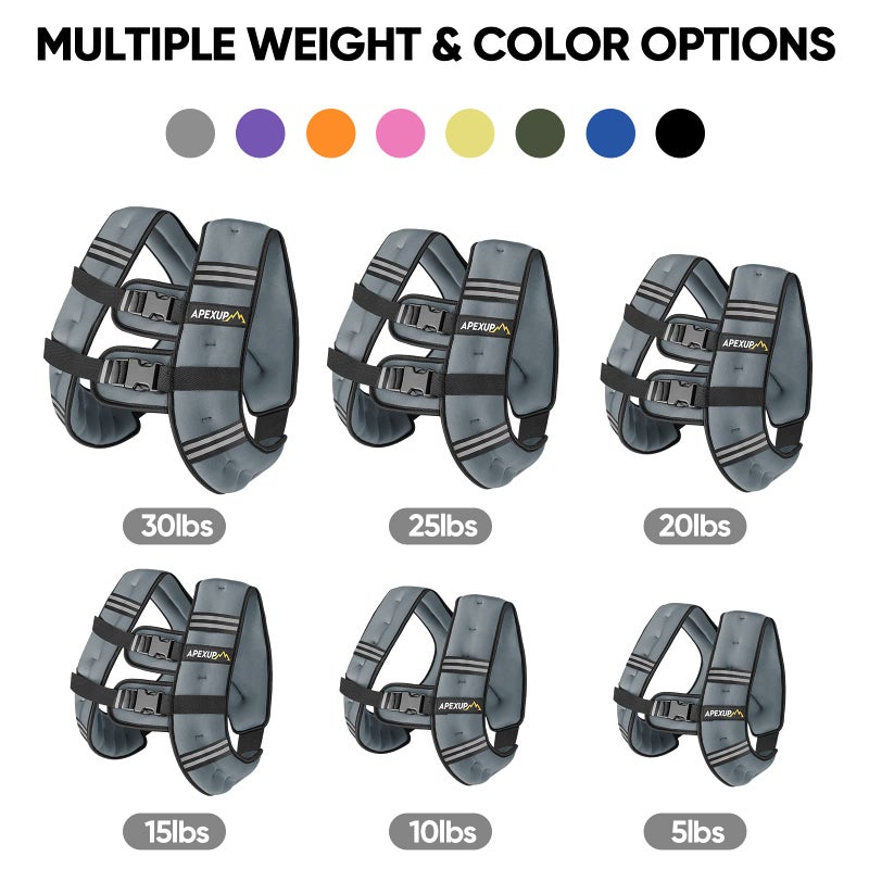 APEXUP 15lbs Weighted Vest Men Women, Weight Vest for Women Workout Equipment for Strength Training Running (Grey) - Image 3