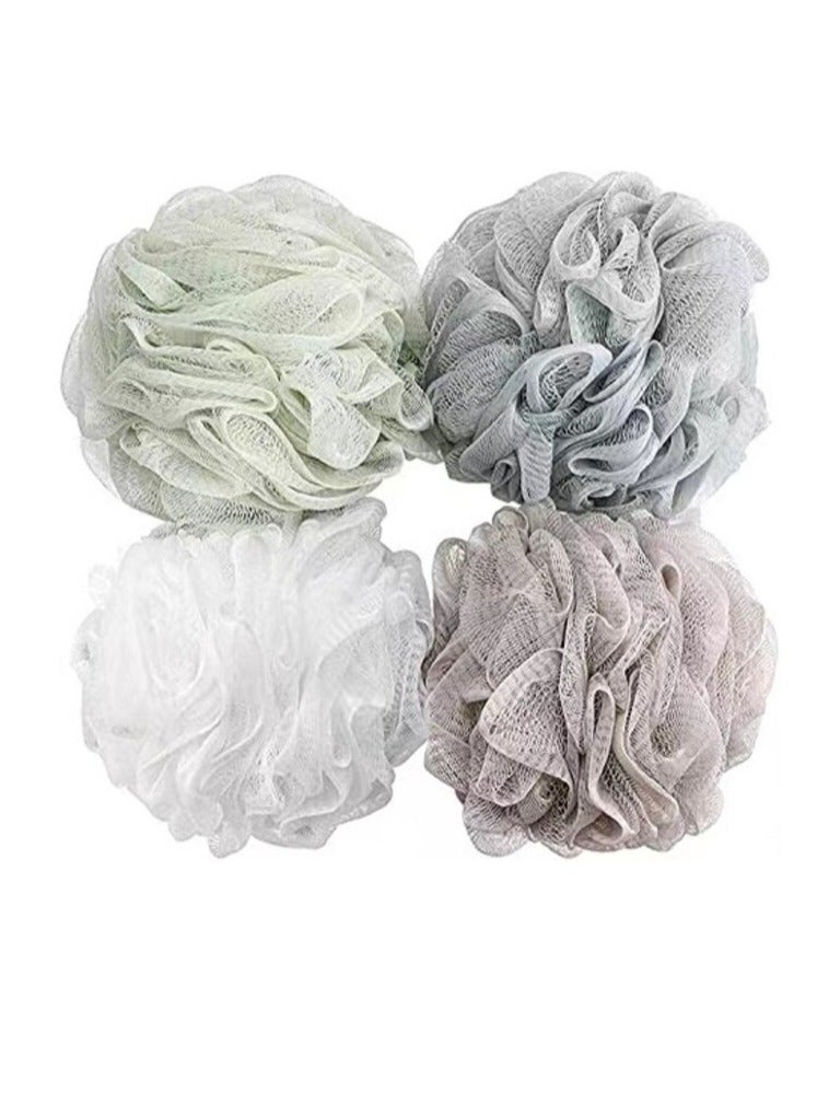 PROMASS 4-Packed Soft Shower Mesh Foaming Sponge Exfoliating Scrubber Bath Shower Sponge Mesh Bath and Shower Sponge for Body Wash Shower for Women and Men Mixed 4 Colors Packed  - Image 1