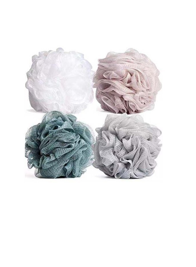 PROMASS 4-Packed Soft Shower Mesh Foaming Sponge Exfoliating Scrubber Bath Shower Sponge Mesh Bath and Shower Sponge for Body Wash Shower for Women and Men Mixed 4 Colors Packed  - Image 2