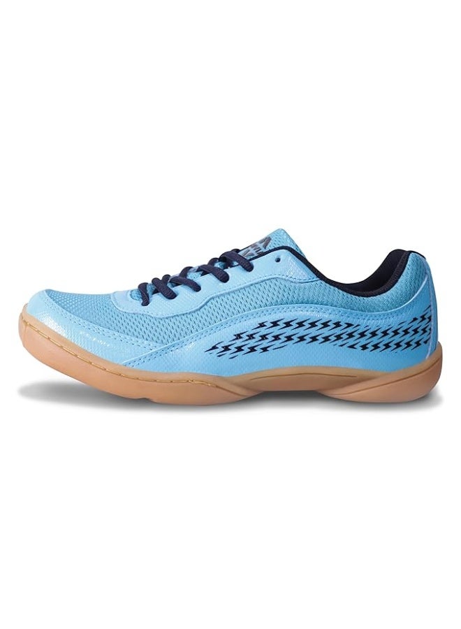 نيفيا حذاء فلاش 2.0 للرجال، مصنوع من جلد صناعي PVC وشبك، نعل أوسط من إسفنج مزدوج، نعل خارجي دائري بنمط متعرج لا يترك أثراً (أزرق)، مقاس 6 بريطاني - Image 1