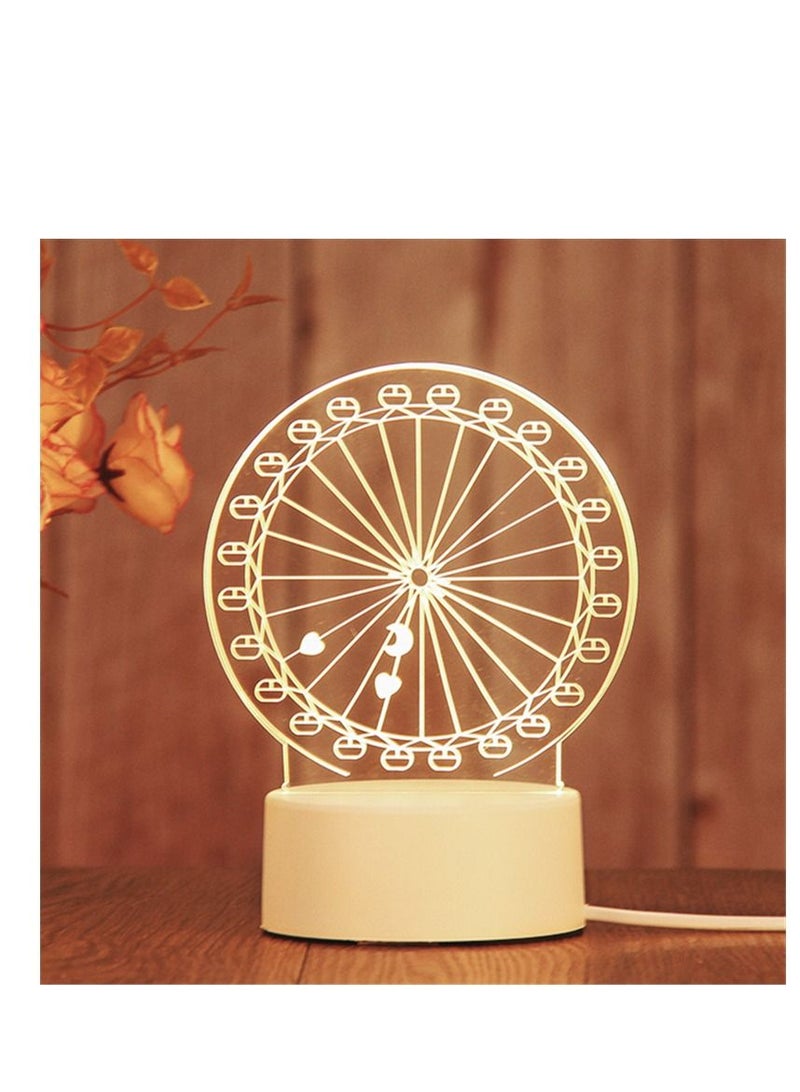 Y&D 3D Usb Table Night Lamp White 10x20centimeter