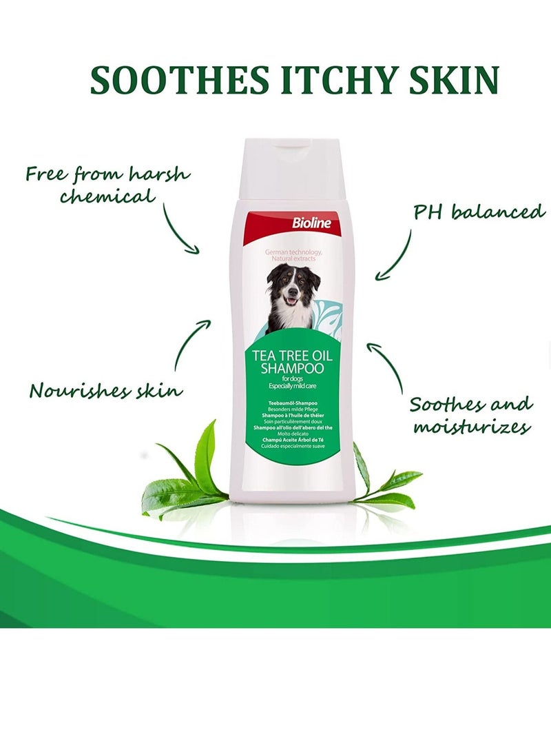 Bioline شامبو للكلاب بزيت شجرة الشاي للكلاب ذات البشرة الحساسة والحكة 250 مل - Image 3
