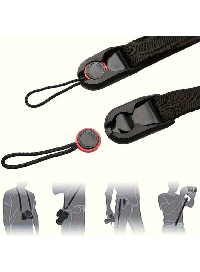 حزام كاميرا أسود قابل للتعديل لكانون نيكون سوني كاميرات ميرورليس دعم للرقص والمعصم والكتف - Image 5