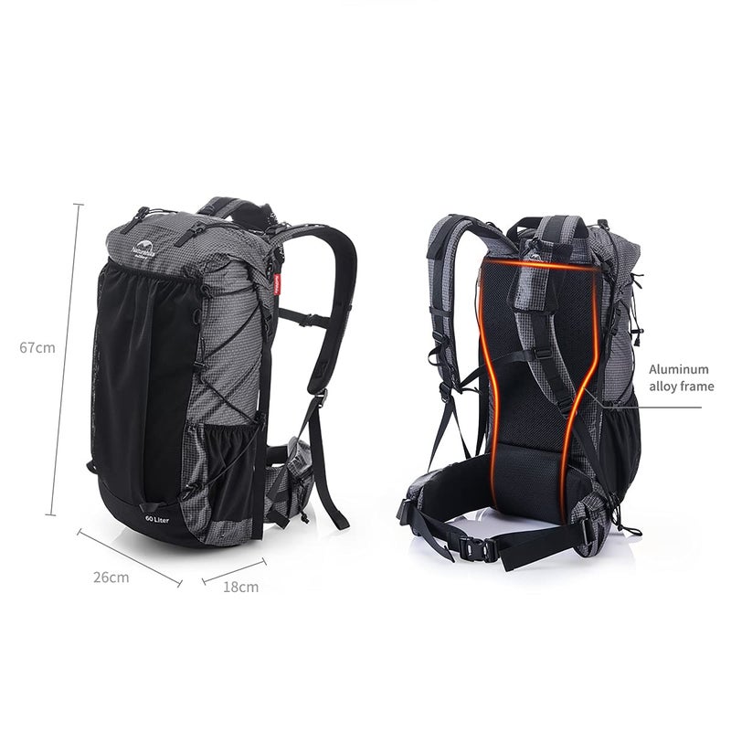 Naturehike Rock 60/40+5L Internal Frame Hiking Backpack for Outdoor Camping Traveling Backpacking Backpack - Image 2