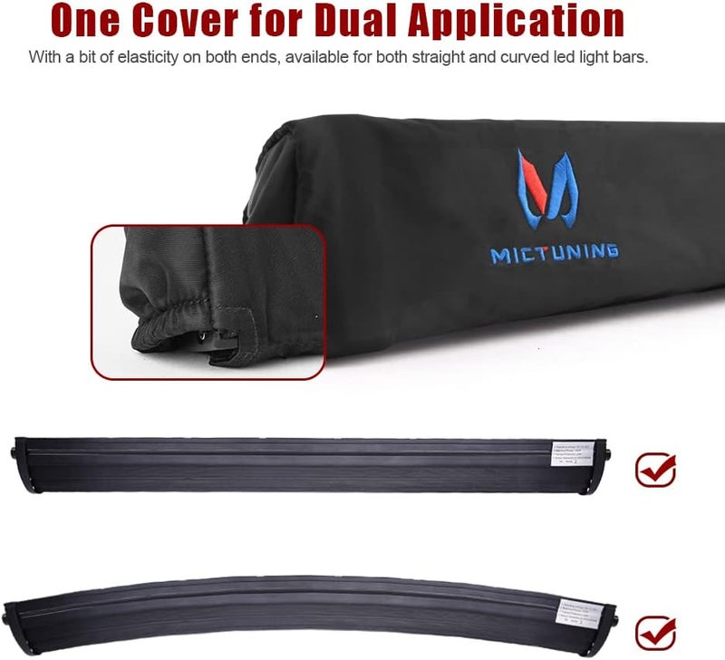 MICTUNING 42 inches Universal Straight and Curved LED Light Bar Cover - Water-Resistant, Windproof, Dustproof, Snowproof Scratch-Proof Protective Sleeve - Image 4