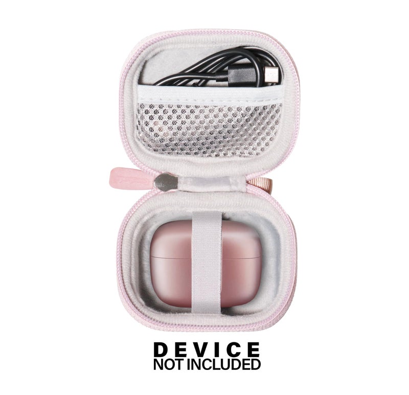CaseSack Case for TAGRY X08 Bluetooth Headphones True Wireless Earbuds 60H, mesh Pocket for Charge Cable (Rose Gold) - Image 3